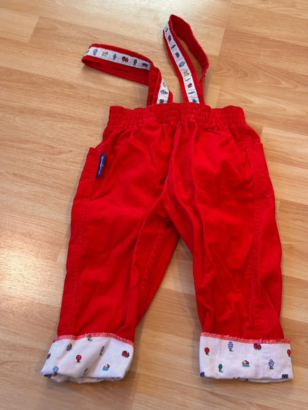 OshKosh‎ B'gosh Red Suspender Overalls with White Top - Made in USA